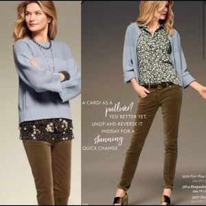 Cabi FairPlay Reversible Cardigan style 3522 size large